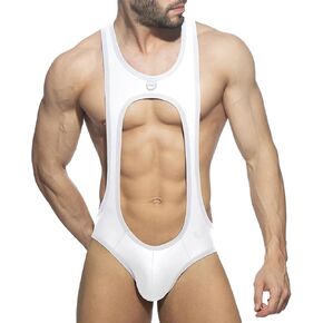 PURFUN Mens Jockstrap Leotard Wrestling Singlet Jumpsuit Bodysuit Sexy One-Piece G-String Underwear Bulge Pouch Thong Bikini in Saudi Arabia
