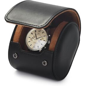 2Slots Leather Watch Roll Travel Case Handmade Watch Rolls Holder Box for Men and Women(Black) in Saudi Arabia