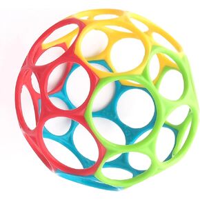 Bright Starts Oball Grippin' Goals Rattle Soccer Ball - Black & White, Easy-Grasp Toy for Newborn and Up in Kuwait