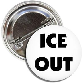 ICE OUT Pinback Button, Protest Movement Pin, 1.50 Inches, Abolish ICE White with Black Text in Saudi Arabia