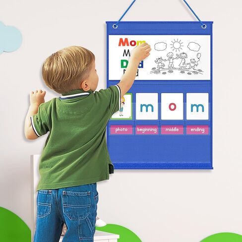 حامل مخطط جيب سطح المكتب من EAMAY CVC Word Building مع مجموعة خيمة وبطاقات مغناطيسية للكتابة والمسح، وألعاب القراءة التهجئة الصوتية للأطفال، يجب اقتناؤها في فصول رياض الأطفال! in Saudi Arabia