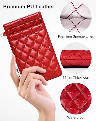 RayLove Glasses Case Double Eyeglass Case for Women Men Soft Glasses Case with Carrying Strap and Cleaning Cloth in Saudi Arabia