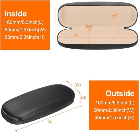 HARFINGTON 3pcs Eyeglass Case PU Leather Glasses Case Anti Scratch Glasses Case Hard Shell Eyeglasses Protector Cases Portable Computer Glasses Case for Women Men, Black Green in Saudi Arabia