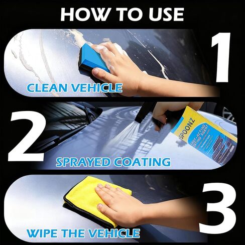 عامل طلاء سريع التأثير للسيارة 500 مل - بخاخ طلاء السيارة، وبخاخ تلميع، للعناية الخارجية بالسيارة وصيانة الخدوش - 17 أونصة (أسود) in Kuwait