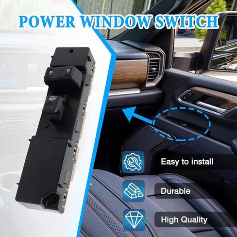 Front Right Passenger Window and lock Switch Controls Compatible With 2003-2006 Chevrolet Silverado, GMC Sierra, Cadillac Escalade and Yukon, 2003-2007 Hummer H2 Replace for 19115820 10398574 10398581 in Saudi Arabia