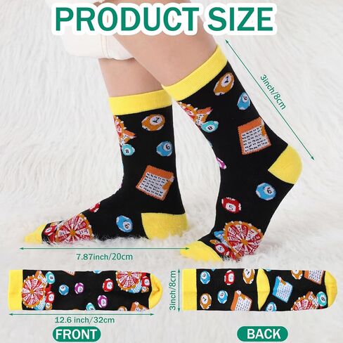 8 Pairs Bingo Socks for Women Men Funny Bingo Gifts for Game Lovers Novelty Crew Cotton Socks for Mom Dad Friends Families Coworkers in Kuwait