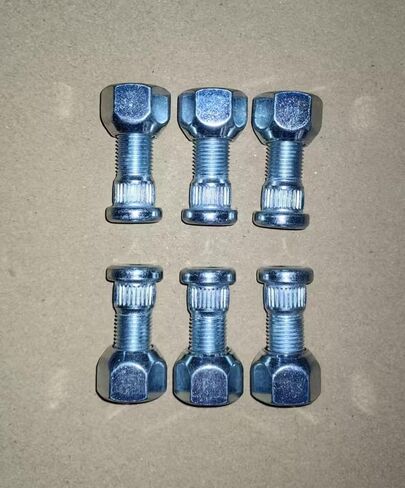 6pcs Class 12.9 Serrated Wheel Stud 1/2-20 Thread, 0.56"(14.3mm) Knurl 1.5"(38mm) Length Under Head with Lug Nuts for Some Cars Boating Trailer in Saudi Arabia