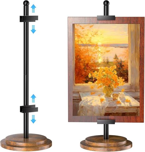 حامل حامل سطح الطاولة قابل للتعديل من WGFKVAS، حامل صور لعرض ما يصل إلى 31 بوصة ارتفاع، حامل صور للعرض، حامل أسود، حامل إطار الصورة، حامل فني قابل للتعديل in Kuwait