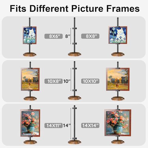 حامل حامل سطح الطاولة قابل للتعديل من WGFKVAS، حامل صور لعرض ما يصل إلى 31 بوصة ارتفاع، حامل صور للعرض، حامل أسود، حامل إطار الصورة، حامل فني قابل للتعديل in Kuwait