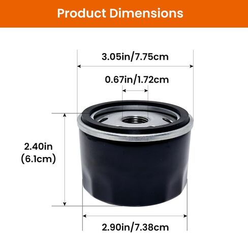 4 عبوات فلتر زيت 49065-0721 متوافق مع محركات Kawasaki FR691V FR651V FR730V FR600V FX600V FS691V FS651V، مناسب لمحركات John Deere AM125424، استبدل 49065-7007 in Kuwait