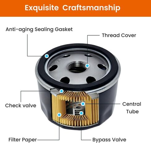 4 عبوات فلتر زيت 49065-0721 متوافق مع محركات Kawasaki FR691V FR651V FR730V FR600V FX600V FS691V FS651V، مناسب لمحركات John Deere AM125424، استبدل 49065-7007 in Kuwait