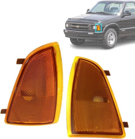 Corner Lights LH & RH Side Compatible with Chevrolet S10 1994-1997 | DIRECT REPLACEMENT | Clear & Amber Lens | 5976405 5976406 | GM2550140 GM2551140 in Saudi Arabia