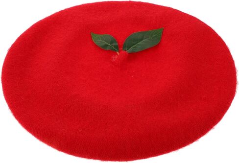 Strawberry Beret Hat Women’s Beanie Cap Red Knitted Party Beret Decorative Berry-Themed Performing Hat for Female Artists in Saudi Arabia