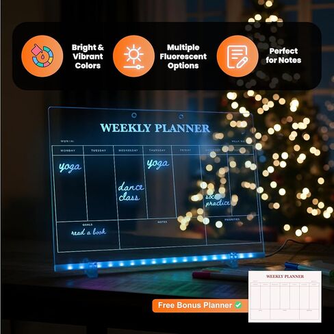 Led Drawing Board,13 Light Effects, Include Adapter, Drawing Paper, Glow Doodle LED Note Board with Colors, Neon Light Up Drawing Tablet, Gifts for Kids, Easter Gifts for Girls, Birthday Gift Ideas in Saudi Arabia