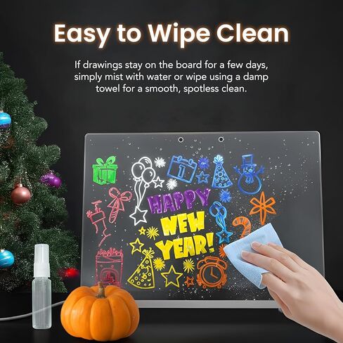 Led Drawing Board,13 Light Effects, Include Adapter, Drawing Paper, Glow Doodle LED Note Board with Colors, Neon Light Up Drawing Tablet, Gifts for Kids, Easter Gifts for Girls, Birthday Gift Ideas in Saudi Arabia