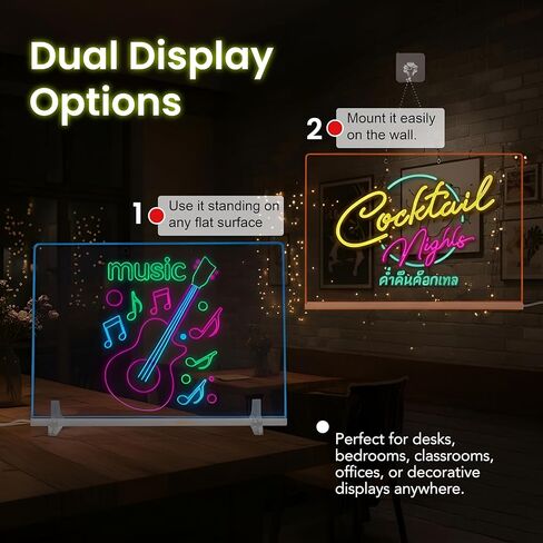 Led Drawing Board,13 Light Effects, Include Adapter, Drawing Paper, Glow Doodle LED Note Board with Colors, Neon Light Up Drawing Tablet, Gifts for Kids, Easter Gifts for Girls, Birthday Gift Ideas in Saudi Arabia