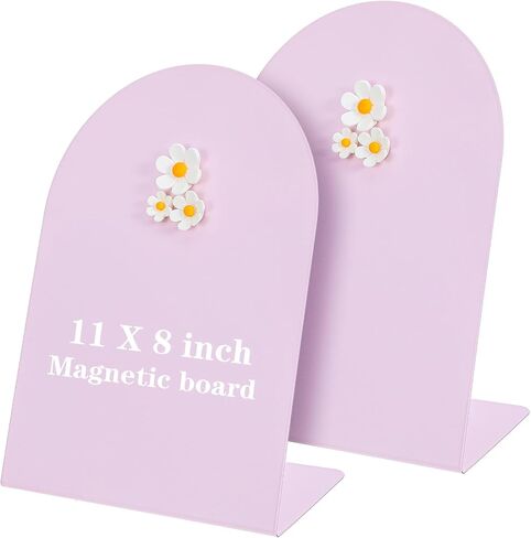 2 Pcs Pink Magnetic Bulletin Board for Tabletops with 6 Magnets 8x11 Inch Memo Display Easel Stand for Home Office School Kitchen Table Supplies in Saudi Arabia