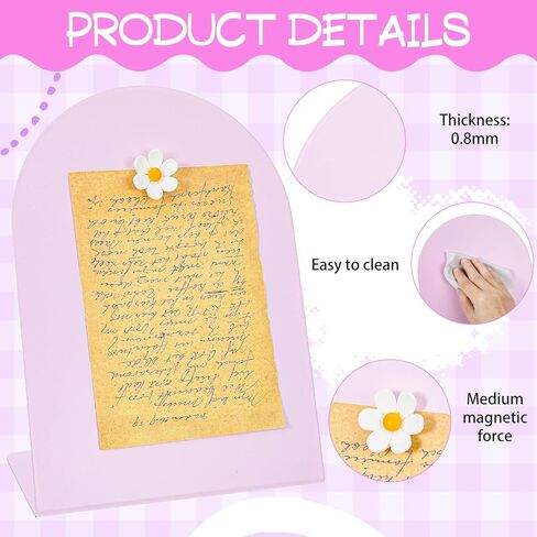 2 Pcs Pink Magnetic Bulletin Board for Tabletops with 6 Magnets 8x11 Inch Memo Display Easel Stand for Home Office School Kitchen Table Supplies in Saudi Arabia
