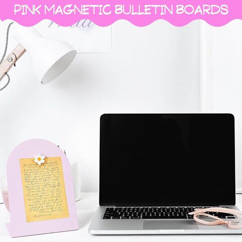 2 Pcs Pink Magnetic Bulletin Board for Tabletops with 6 Magnets 8x11 Inch Memo Display Easel Stand for Home Office School Kitchen Table Supplies in Saudi Arabia
