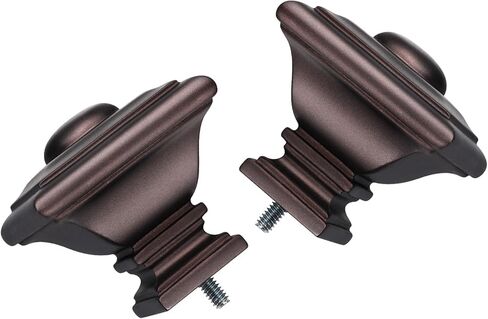 قضبان ستائر برونزية من BRIOFOX للنوافذ من 48 إلى 84 بوصة، شديدة التحمل قابلة للتعديل بطول 1 بوصة، قضبان ستائر نافذة بقطر 1 بوصة للأماكن الداخلية والخارجية مع نهايات مربعة كلاسيكية in Kuwait