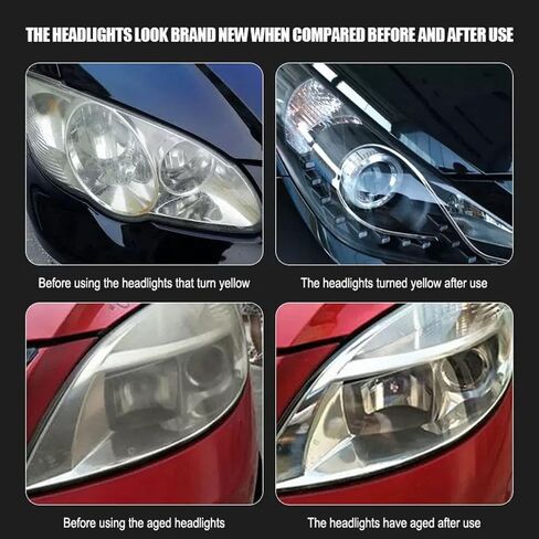 Automotive Headlamp Restoration Fluid Oxidized Kit, Headlight Restoration Polishing Kits, Headlamp Restoration kit for Yellowed, Headlight Refurbishing Agent, Repair Cleanser for All Vehicle Type in Saudi Arabia