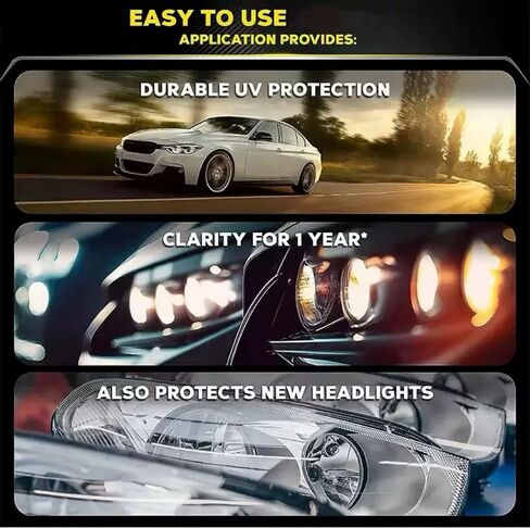 Automotive Headlamp Restoration Fluid Oxidized Kit, Headlight Restoration Polishing Kits, Headlamp Restoration kit for Yellowed, Headlight Refurbishing Agent, Repair Cleanser for All Vehicle Type in Saudi Arabia