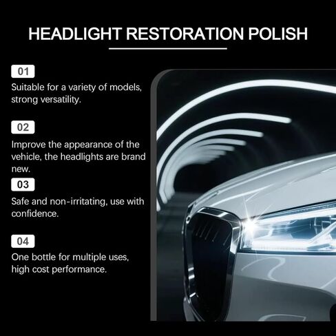 Automotive Headlamp Restoration Fluid Oxidized Kit, Headlight Restoration Polishing Kits, Headlamp Restoration kit for Yellowed, Headlight Refurbishing Agent, Repair Cleanser for All Vehicle Type in Saudi Arabia