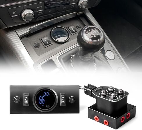 New Upgrade 12V Solenoid 4-Valve Air Ride Suspension manifold valve with Simplify Control Panel Ship Type Switch, equipped with three display air pressure gauge white in Saudi Arabia