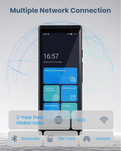 Language Translator Device, 5" Two-Way Language Translator with Real-Time Speech Translation in 60+Languages, Offline/Online Translation, Exportable Translation Records for Travel, Business, Learning in Saudi Arabia