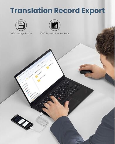 Language Translator Device, 5" Two-Way Language Translator with Real-Time Speech Translation in 60+Languages, Offline/Online Translation, Exportable Translation Records for Travel, Business, Learning in Saudi Arabia