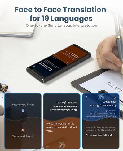 Language Translator Device, 5" Two-Way Language Translator with Real-Time Speech Translation in 60+Languages, Offline/Online Translation, Exportable Translation Records for Travel, Business, Learning in Saudi Arabia