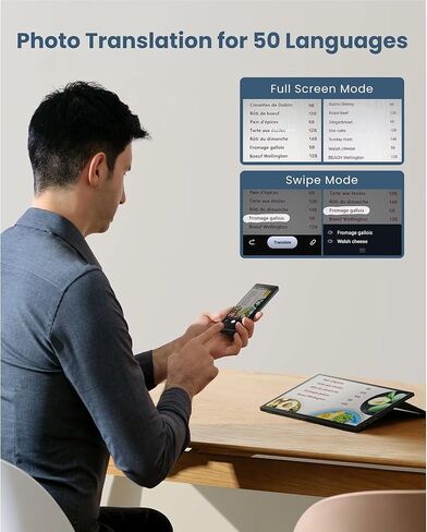Language Translator Device, 5" Two-Way Language Translator with Real-Time Speech Translation in 60+Languages, Offline/Online Translation, Exportable Translation Records for Travel, Business, Learning in Saudi Arabia