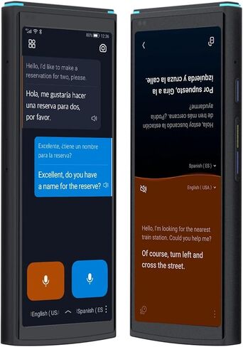 Language Translator Device, 5" Two-Way Language Translator with Real-Time Speech Translation in 60+Languages, Offline/Online Translation, Exportable Translation Records for Travel, Business, Learning in Saudi Arabia