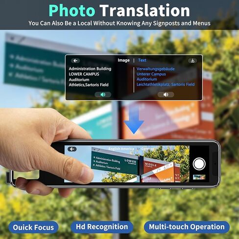 Scan Pen Translator for 142 Languages, Instant 2-Way Voice & Text Translation, OCR Scanning Dictionary Pen for Language Learners, Portable Speech-to-Text Device with Large Touch Screen in Saudi Arabia