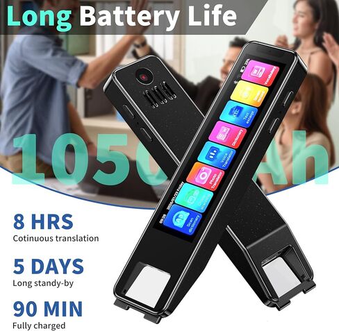 Scan Pen Translator for 142 Languages, Instant 2-Way Voice & Text Translation, OCR Scanning Dictionary Pen for Language Learners, Portable Speech-to-Text Device with Large Touch Screen in Saudi Arabia