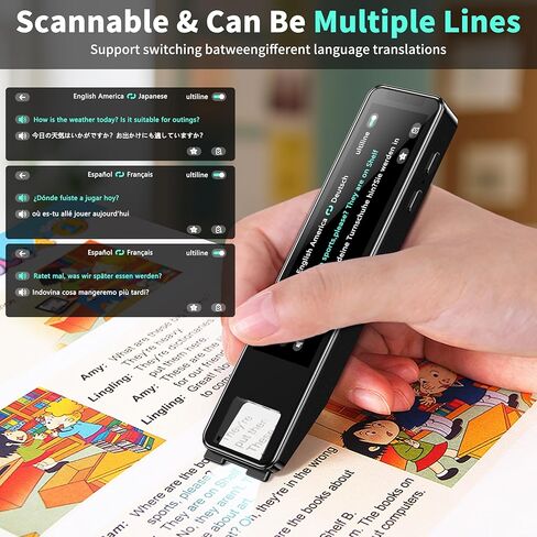 Scan Pen Translator for 142 Languages, Instant 2-Way Voice & Text Translation, OCR Scanning Dictionary Pen for Language Learners, Portable Speech-to-Text Device with Large Touch Screen in Saudi Arabia