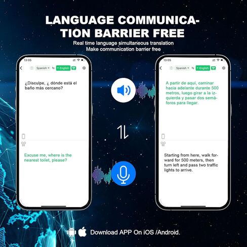 Ai Translation Earbuds Real Time,144 Language Translator Earbuds with APP,Audifonos Traductores Inglés Español,OWS Translating Earbuds Headphones Device for Travel Business Learning 13 in Kuwait