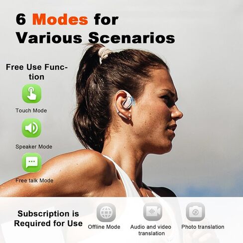 Ai Translation Earbuds Real Time,144 Language Translator Earbuds with APP,Audifonos Traductores Inglés Español,OWS Translating Earbuds Headphones Device for Travel Business Learning 13 in Kuwait