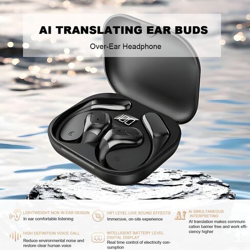 Ai Translation Earbuds Real Time,144 Language Translator Earbuds with APP,Audifonos Traductores Inglés Español,OWS Translating Earbuds Headphones Device for Travel Business Learning 13 in Saudi Arabia