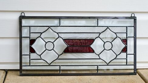 11"x22" Hanging Tiffany Style Stained Glass Clear Beveled Window Panel in Saudi Arabia