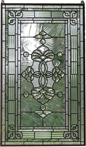 20" x 34" All Clear Beveled Stained Glass Hanging Window Panel in Saudi Arabia