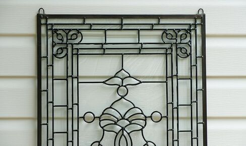20" x 34" All Clear Beveled Stained Glass Hanging Window Panel in Saudi Arabia