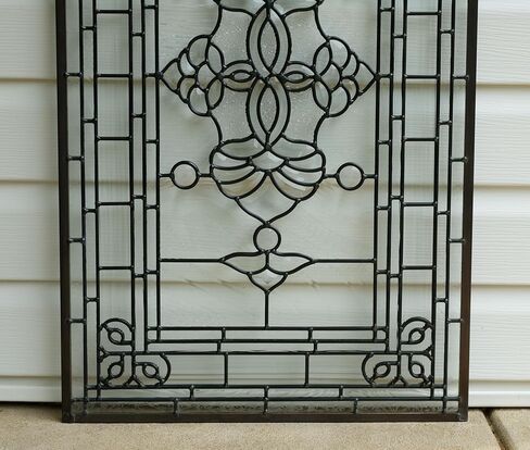 20" x 34" All Clear Beveled Stained Glass Hanging Window Panel in Saudi Arabia