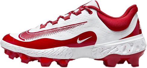 Nike Alpha Huarache Elite 4 Low MCS Men's Baseball Cleats (FD6255-105, White/University Red) Size 8.5 in Saudi Arabia