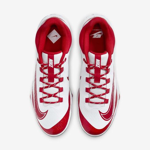 Nike Alpha Huarache Elite 4 Low MCS Men's Baseball Cleats (FD6255-105, White/University Red) Size 8.5 in Saudi Arabia