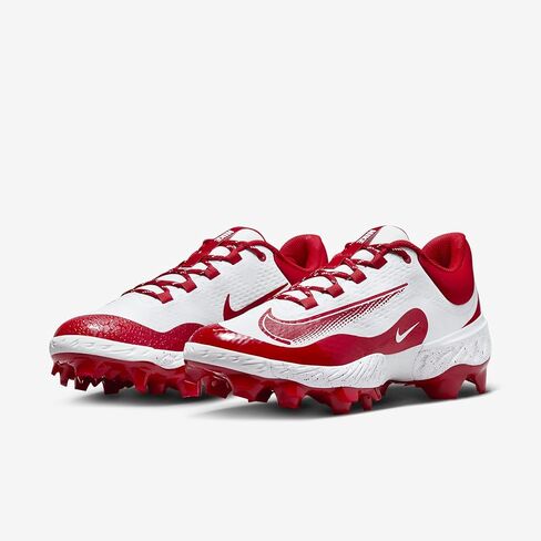 Nike Alpha Huarache Elite 4 Low MCS Men's Baseball Cleats (FD6255-105, White/University Red) Size 8.5 in Saudi Arabia