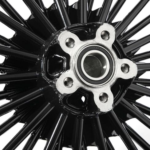 TOFR 21x3.5 Front Wheel Rim Vivid Black Big Fat Spoke 21 inch Single Disc For Harley FLSTC Heritage Softail Classic FLSTS Heritage Springer FLSTF Fat Boy 1986-1999 87 88 90 91 92 93 94 95 96 97 98 in Kuwait