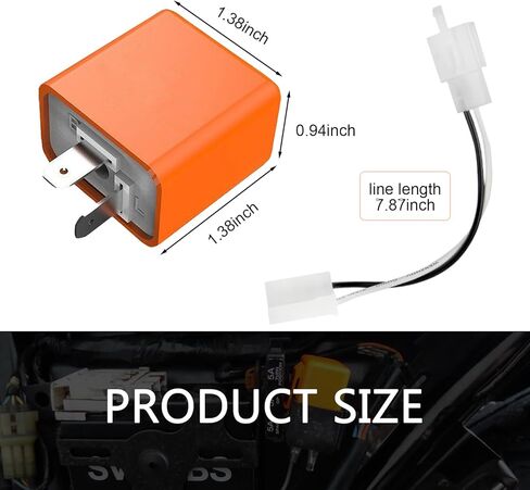 1 قطعة LED مرحل إشارة الانعطاف، موصلات أسلاك مرحل فلاش قابلة للتعديل، فلاش سلكي لإصلاح إشارة الانعطاف، فلاش فرط، عالمي لمعظم الدراجات النارية (برتقالي) in Saudi Arabia