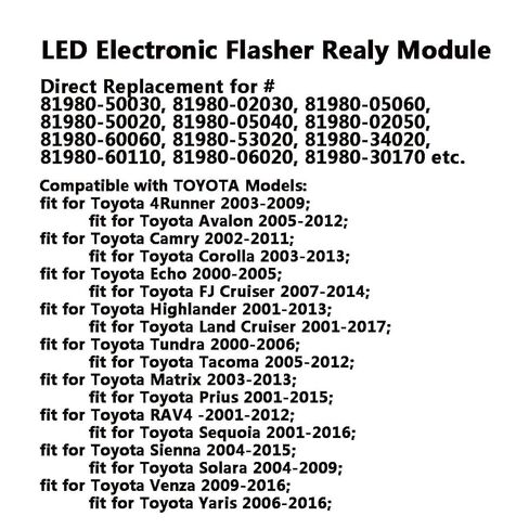 81980-46010 066500-5531 8Pins 12VDC Automotive LED Flasher Relay Assembly Fit for TYT Car SUV MPV Van Trucks Models Turn Signal & Hazard Warn Relay Compatible with 81980-50030 81980-53020 81980-02030 in Kuwait