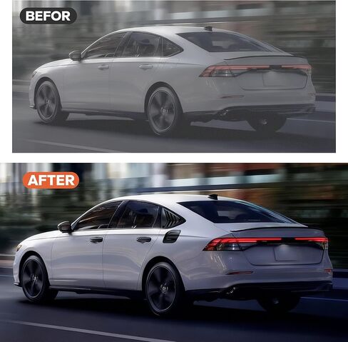 for 2023 2024 2025 Honda Accord Accessories (11th Gen), 7pcs Exterior Trim Kit - Door Handle Covers, Rear Side Window Louvers & Fuel Tank Cover (Glossy Black) in Kuwait